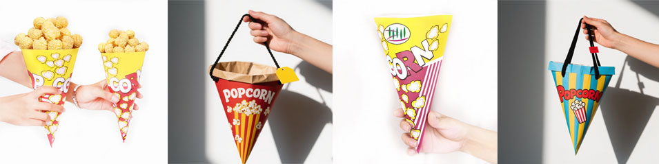 Triangular Cone Popcorn Bag